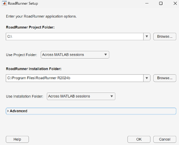 RoadRunner Setup window