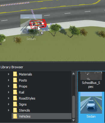 Sedan asset dragged into