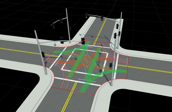 Four-way junction with signal assembly props