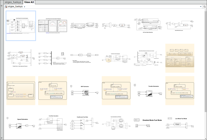 View all tab displays thumbnail images of all systems in Web view