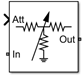 Variable Attenuator block icon with Simulate noise is set to off.