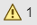 Exclamation mark in a solid yellow triangle and a count of warning messages