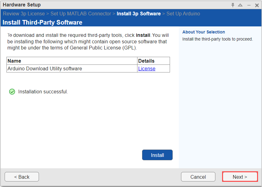 Third-Party Installation Complete
