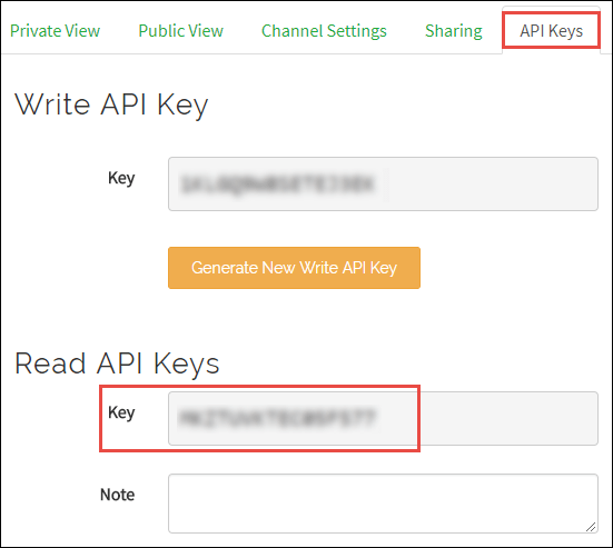ThingSpeak Read API Key