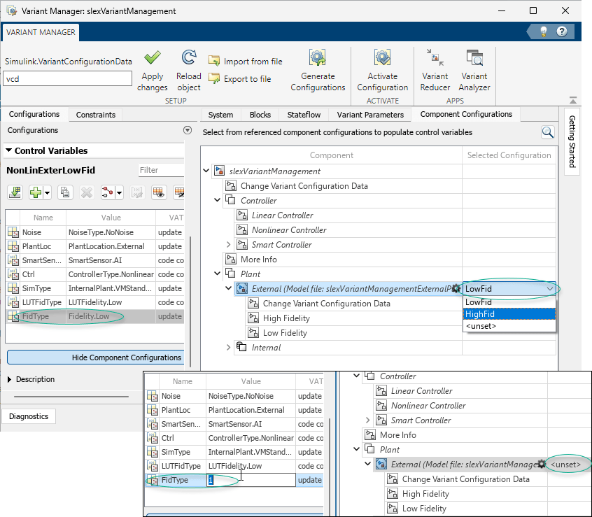 Component Browser pane