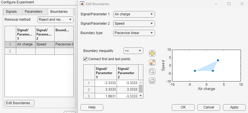Edit Boundaries dialog box