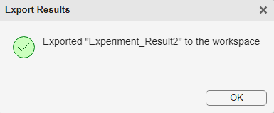 Export Results dialog box