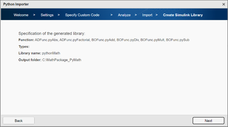 Python Importer library specification