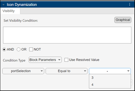 Set Visibility Condition box with a condition entered