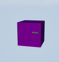 Box shape with coordinate system axes at the actor origin.
