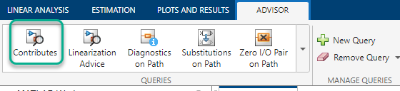 Advisor document showing Contributes query on the leftmost side of the Queries gallery.