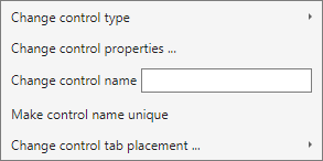 The Mass Edit button properties editor lets you edit properties for multiple controls.