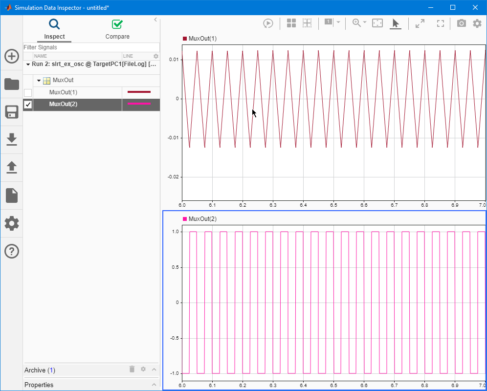 Use the Simulation Data Inspector to view deferred values.