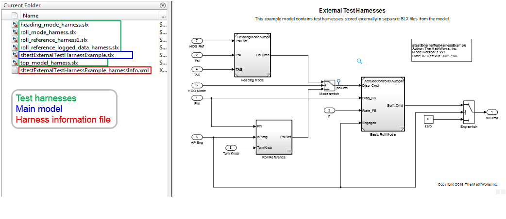 External test harness and files list