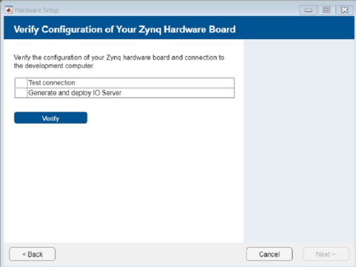 Verify configuration of your hardware board