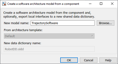 Create a software architecture model named Trajectory Software from a component.