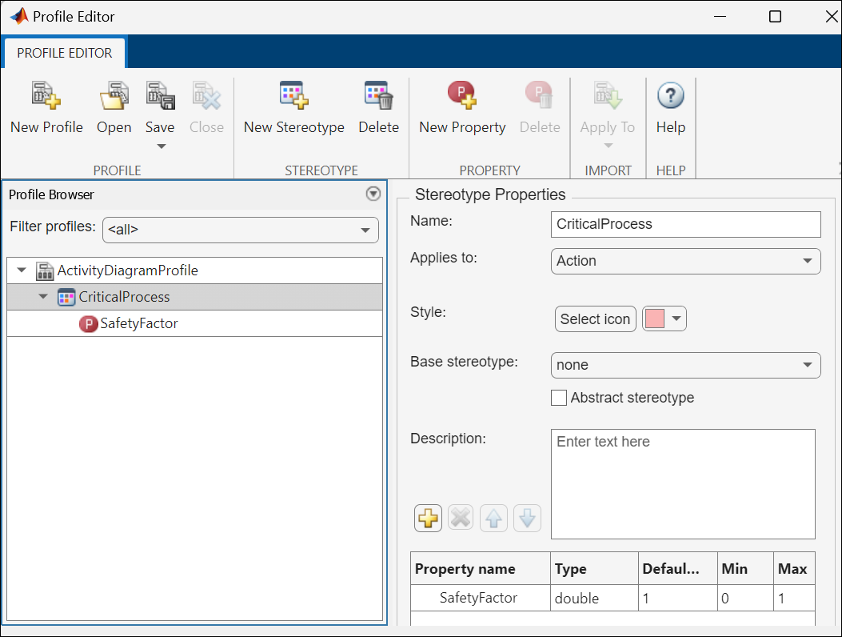 Activity Diagram Profile Editor
