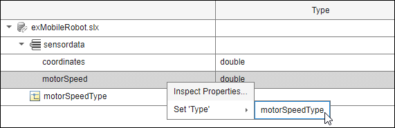 Type motor speed by the value type motor speed type in the Interface Editor.