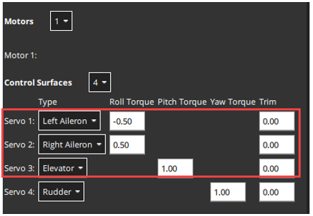 Configure servos