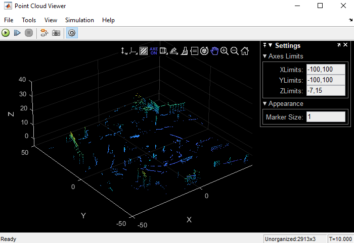 Point cloud viewer window