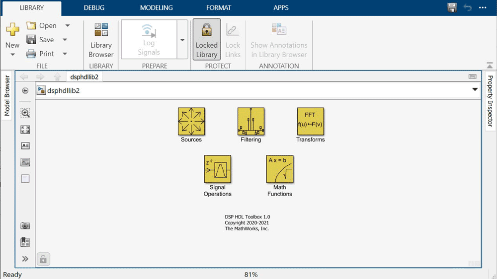 A library of DSP HDL Toolbox blocks