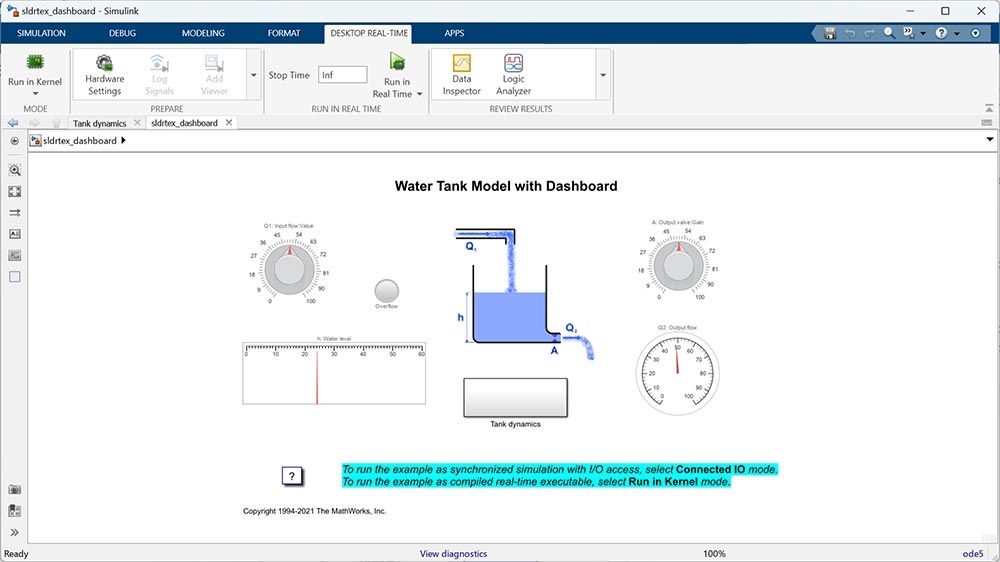 Water tank example model.