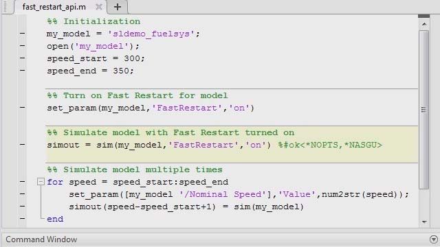 Programmatically run consecutive simulation more quickly using Simulink .